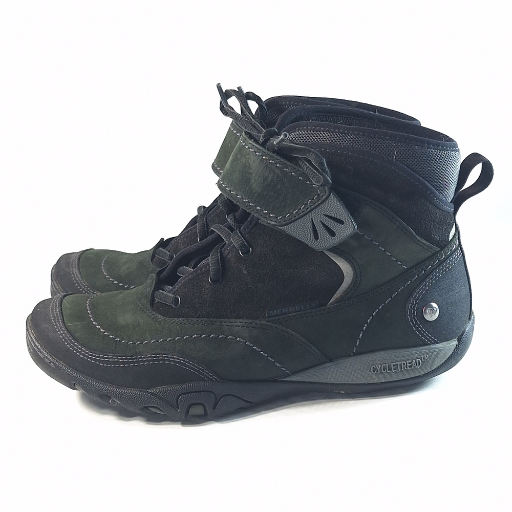 Merrell Cycletread Black Leather Hiking Cycling Boots, 7.5